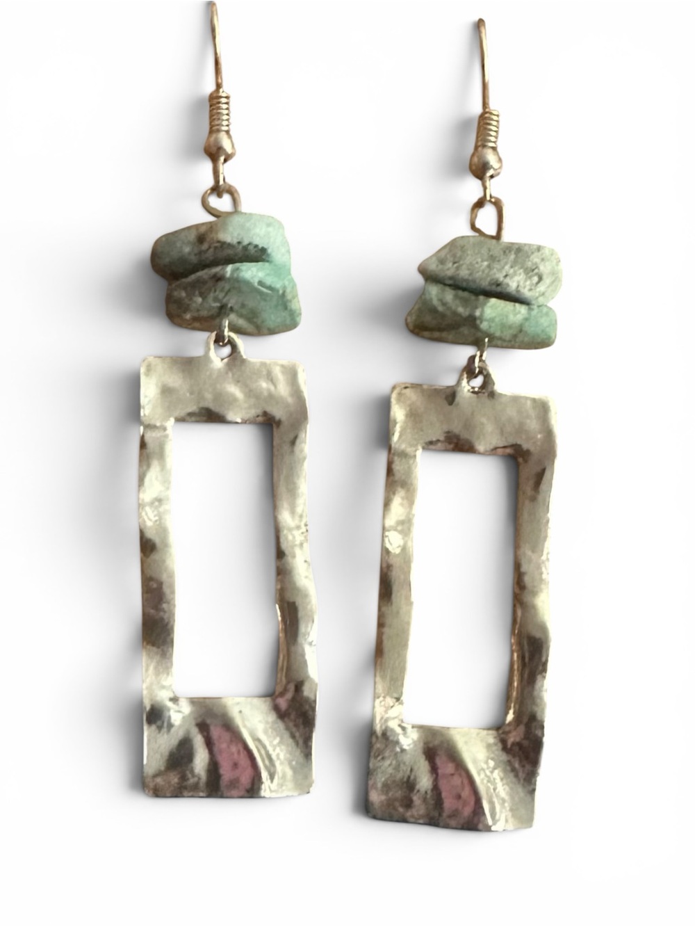 Silver plated earrings with real Turquoise Stones